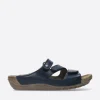 Jasper - blauw geolied leer