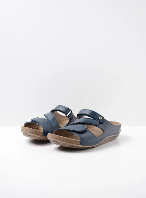 Jasper - blauw geolied leer