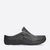 Roll Slide - zwart leer
